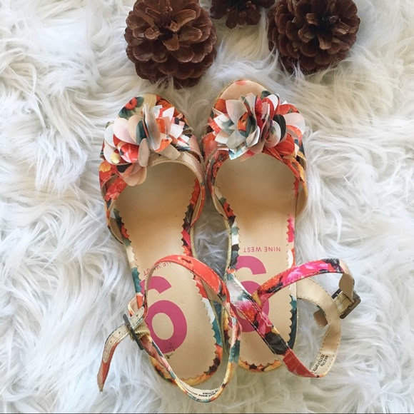 Nine West Shoes - Nine West | Colorful Flower Girl’s Wedges 🌟